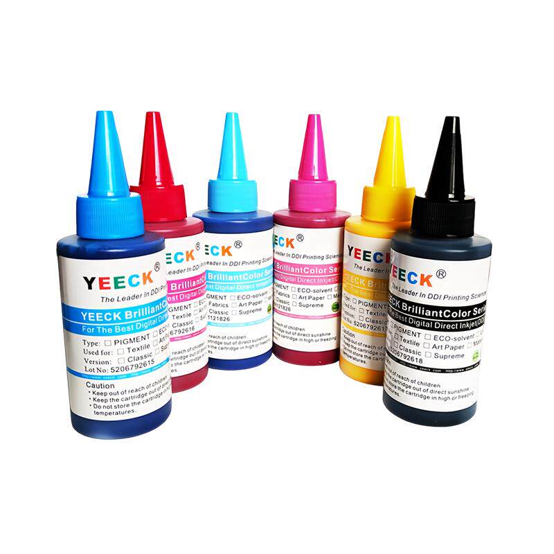 服装印花机纺织墨水6色平板T恤打印机1390直喷CMYK彩墨处理液白墨