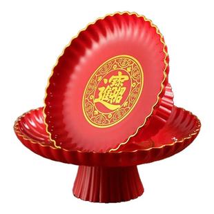 佛前供果盘仿陶瓷观音结婚客厅专用喜糖盘子拜老爷酒席福财字加厚