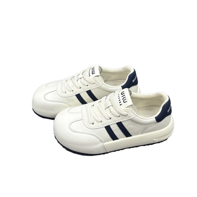 真皮加绒德训鞋女2025冬季新款