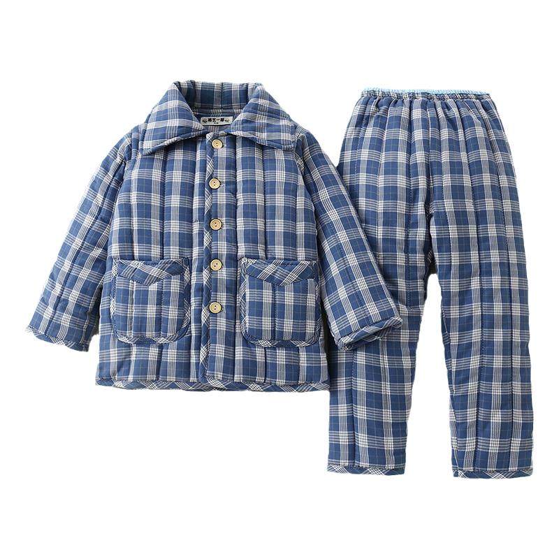 冬季保暖手工棉花夹棉亲子家居服