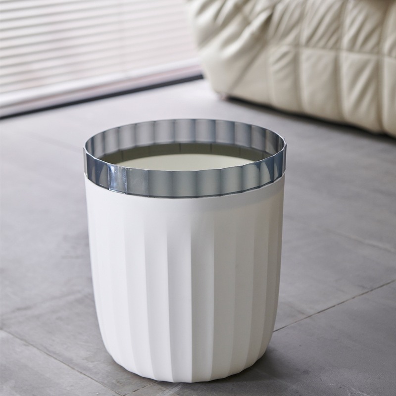 家用客厅厨房垃圾桶简约大容量卧室桶办公室纸篓无盖高颜压圈带值