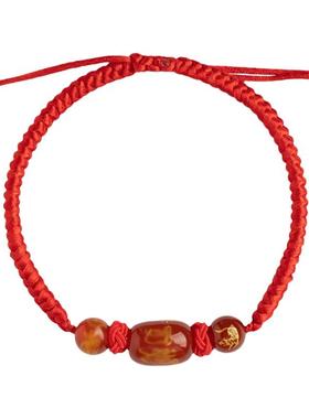 普陀山2026年马年红绳手链本命年马编织红手绳猪虎猴龙男女小红绳