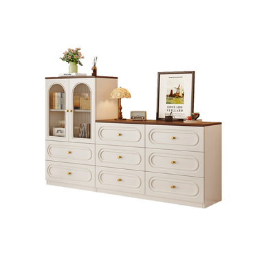 实木法式复古斗柜奶油风床尾柜