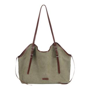 YOCAMU托特包女大容量新款休闲松弛感帆布单肩包通勤大包可放电脑