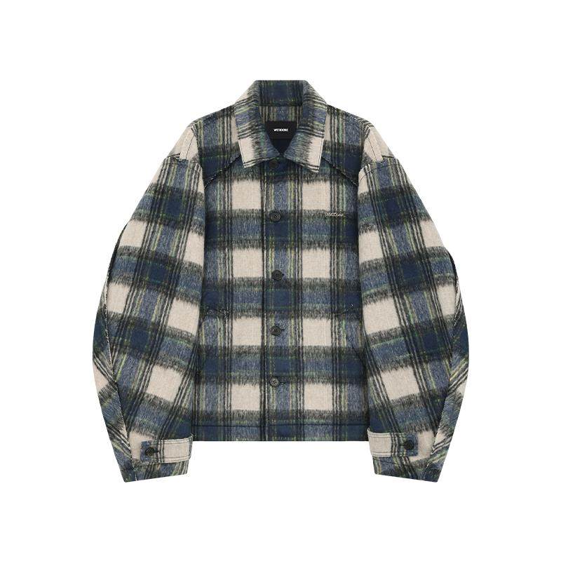 【明星同款】WE11DONE25秋冬新品男士格纹夹克休闲日常时尚设计感