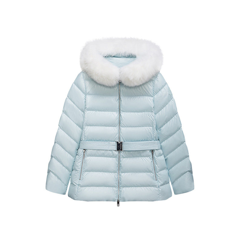 Bouthentique商场同款通勤百搭95%鹅绒浅蓝羽绒外套女224421I1R02