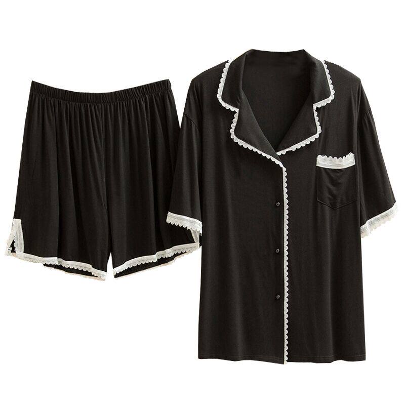 莫代尔花边加肥大码胖mm家居服