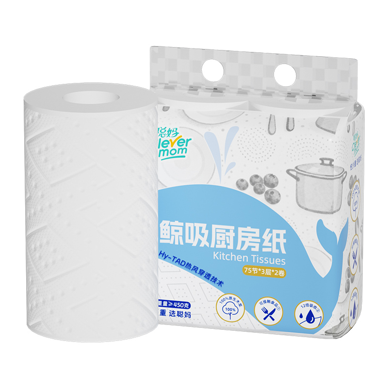 聪妈厨房卷纸纸巾大包厨房专用纸吸油吸水油炸食品级清洁料理纸