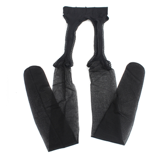 夏薄透包芯丝花边吊带袜性感吊袜带连裤袜女防滑长筒连袜多色丝滑