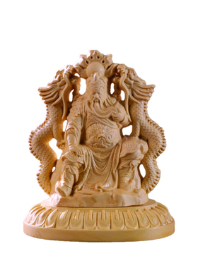 黄杨木雕汽车摆件关羽关公摆件