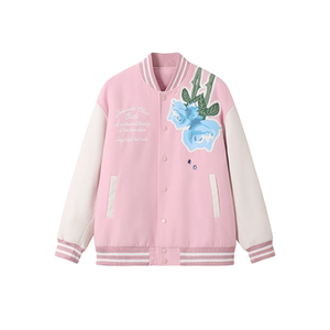 DONSMOKE2023AW美式街头立体玫瑰眼泪链条绣宽松休闲棒球服外套