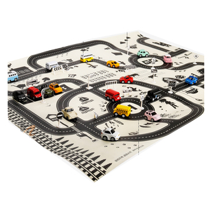儿童城市交通场景地图早教玩具汽车道路马路公路停车场爬游戏地垫