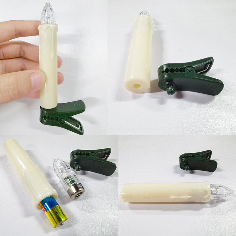 防水电子蜡烛led圣诞树夹子蜡烛灯万圣节婚庆装饰遥控定时蜡烛灯