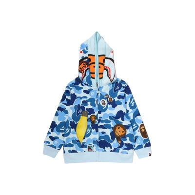 BAPE迷彩双帽鲨鱼帽衫