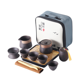 紫砂茶壶旅行茶具小套装便携式一壶四杯大容量户外办公室功夫泡茶