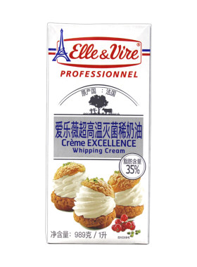 法国爱乐薇铁塔淡奶油烘焙原料
