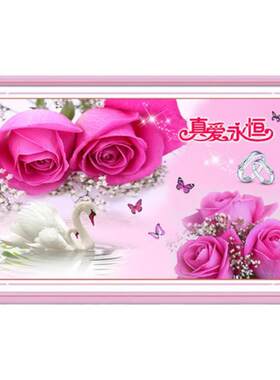 钻石画真爱永恒玫瑰花卧室婚房