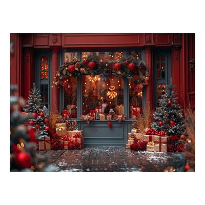 圣诞节夜景装饰氛围感拍摄背景布