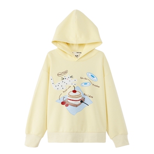 左西童装女童连帽卫衣2026新款儿童甜美卡通猫咪春秋女孩外套春装