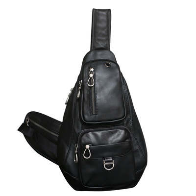 大容量单肩包男款真皮斜挎大号胸包头层牛皮斜背包纯皮软皮男包包
