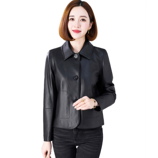 海宁真皮皮衣女2026冬新短款小个子奢华妈妈头层绵羊皮夹克小外套
