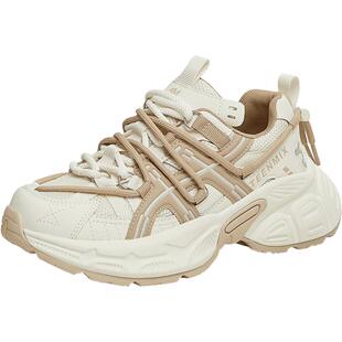 天美意2025新款休闲系带厚底百搭增高复古女老爹鞋KD075AM5