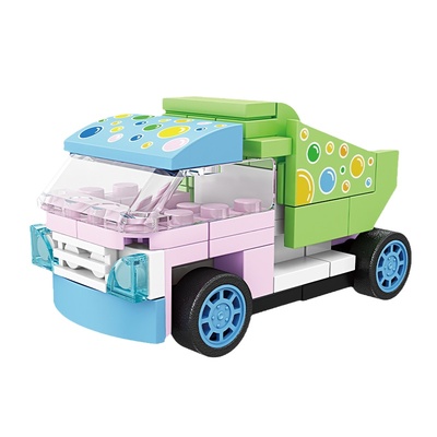 卡通回力工程车拼装积木