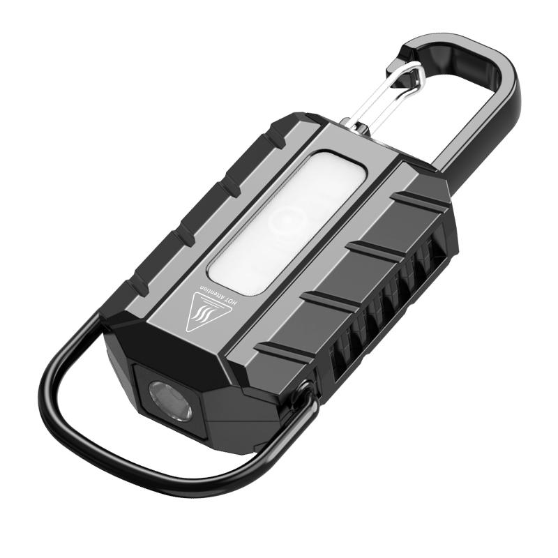 钥匙扣灯手电筒强光可充电超亮户外迷你小便携多功能随身工作led