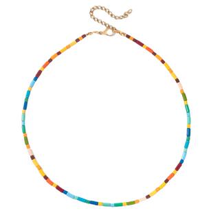 周雨彤同款泫雅风彩色串珠项链女秋冬新款ins多巴胺可调节锁骨链