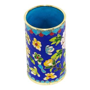 老北京传统工艺景泰蓝笔筒摆件掐丝珐琅彩摆件客厅家具创意装饰品