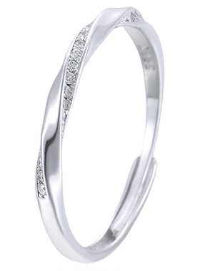 S925银莫比乌斯情侣对戒轻奢小众无限爱女一对指环戒指