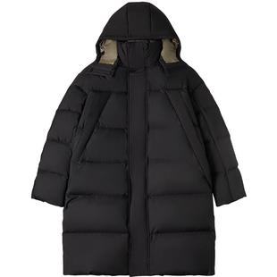 NMAX大码潮牌男装冬进口90绒子三防羽绒服中长款撞色极寒服