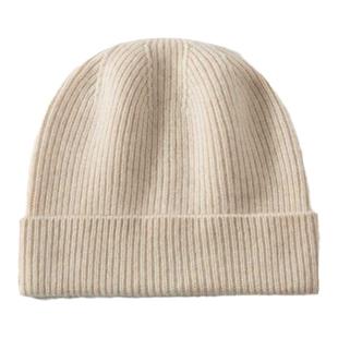 100%纯山羊绒帽子女秋冬保暖针织毛线包头月子护耳百搭韩版冷帽男