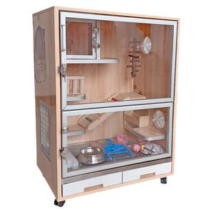 龙猫笼子实木龙猫柜笼相亲笼子龙猫别墅恒温电冰窝空调房子包邮