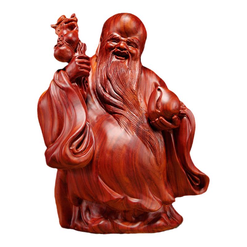 寿星公摆件红木生日工艺品