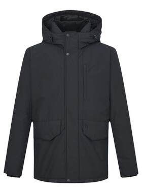 HAZZYS哈吉斯秋冬简约潮流保暖休闲长袖连帽外套羽绒服男款外套