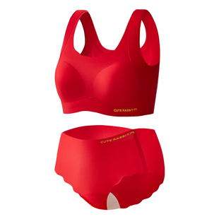 少女内衣本命年套装学生初高中发育期文胸2026马年女大童红色背心