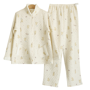 家时光空气棉月子服秋冬加厚保暖孕妇睡衣哺乳衣待产服产妇家居服