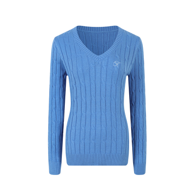 KSXN蓝色V领高级感针织衫