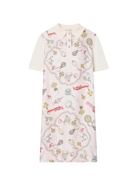 【季末礼遇】TORY BURCH 汤丽柏琦 印花POLO式短袖连衣裙 148017