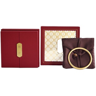 古法金手镯盒子传承系列双开首饰盒项链礼物盒复古镂空手串包装盒