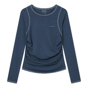 CryingCenter假两件凉感兰精莫代尔亲肤透气休闲收腰紧身长袖tee