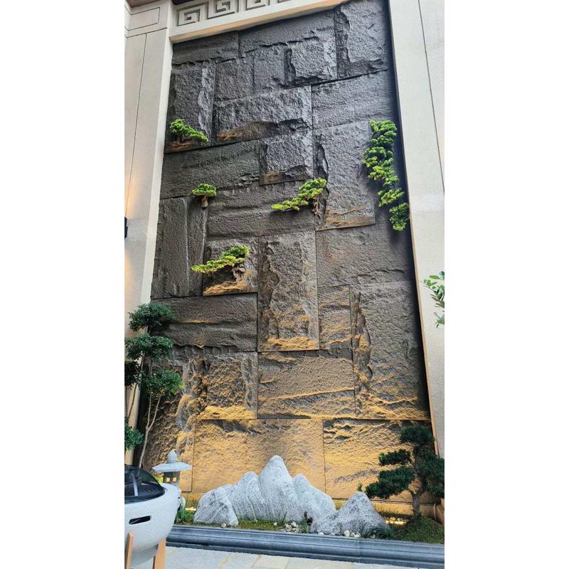 轻质文化石PU石皮蘑菇石室内室外墙面砖电视沙发床头花园背景墙砖