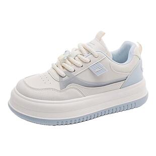 回力板鞋女2025冬季新款厚底大头鞋女可爱圆头小白鞋增高女小个子