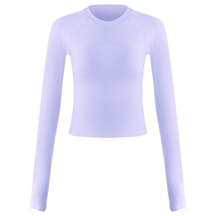 瑜伽服上衣女新款高弹圆领健身长袖跑步速干普拉提训练服运动套装