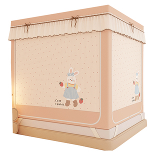 无印良品防摔蚊帐2026新款家用卧室遮光床帘全底防掉床蒙古包纹帐