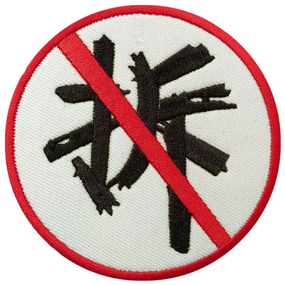 拆字危险人物长方形胸条魔术贴章