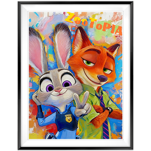 疯狂动物城十字绣2026新款客厅卡通朱迪尼克年轻人手工刺绣儿童房