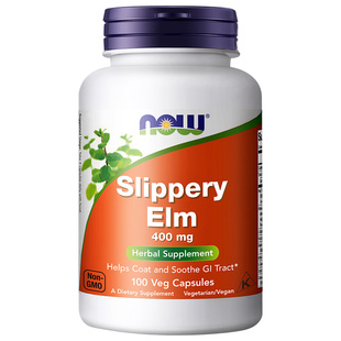 NOW foods滑榆皮粉胶囊健康肠胃榆树皮美国进口高含量100粒诺奥