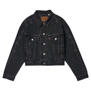 【商场同款】Levi's李维斯女士美式复古镶钻短款牛仔外套A9456